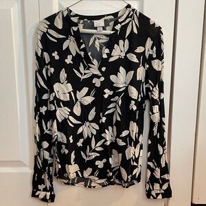 a new day Black and Cream Floral Blouse